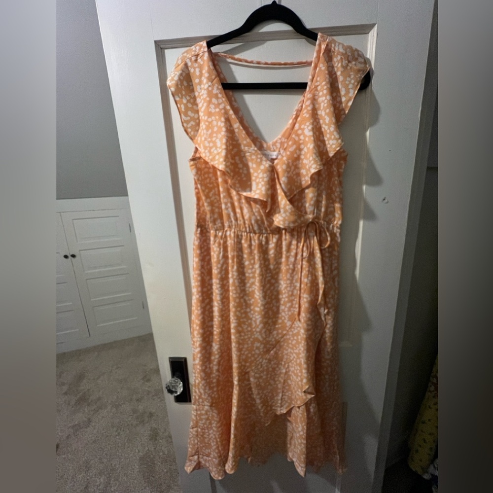 Never Worn Socialite Nordstrom Rack Ruffled Faux Wrap High/Low Midi Dress